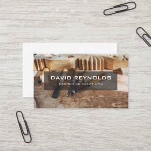 Stylish Modern Wooden Carpenter Construction Busin Business Card