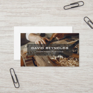 Stylish Modern Wooden Carpenter Construction Business Card