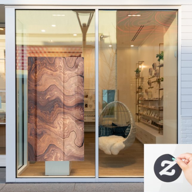 Stylish Modern Wooden Carpentry Background Window Cling (Store Window)