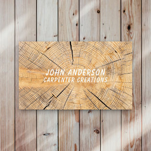 Stylish Modern Wooden Carpentry Business Card