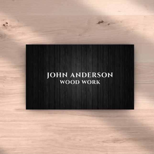 Stylish Modern Wooden Carpentry Business Card (Creator Uploaded)