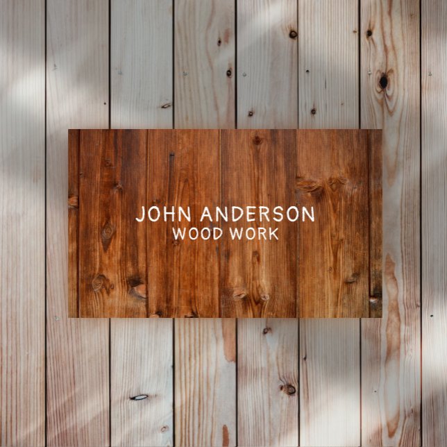 Stylish Modern Wooden Carpentry Business Card (Creator Uploaded)