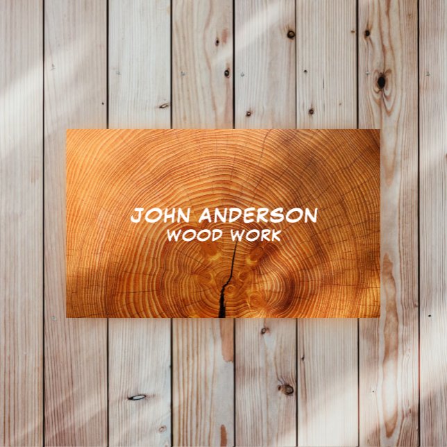 Stylish Modern Wooden Carpentry Business Card (Creator Uploaded)