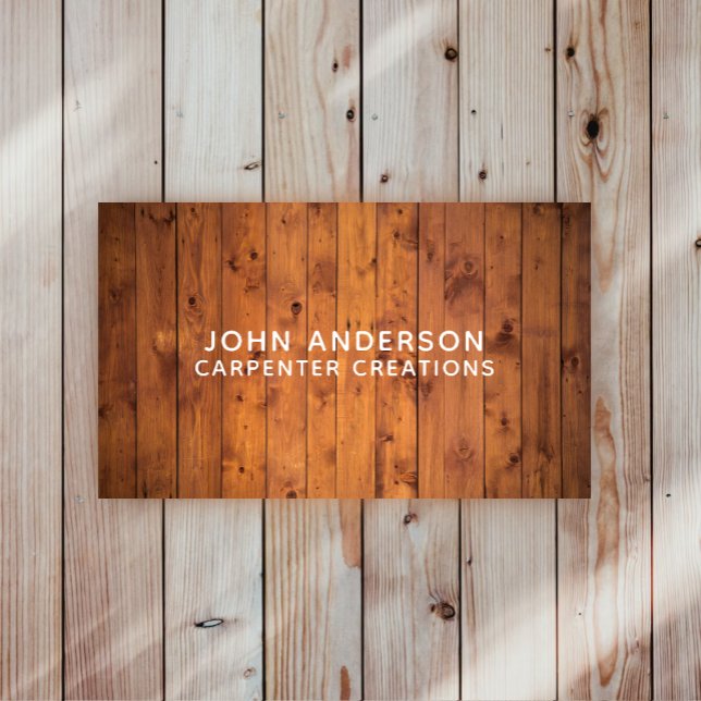 Stylish Modern Wooden Carpentry Business Card (Creator Uploaded)