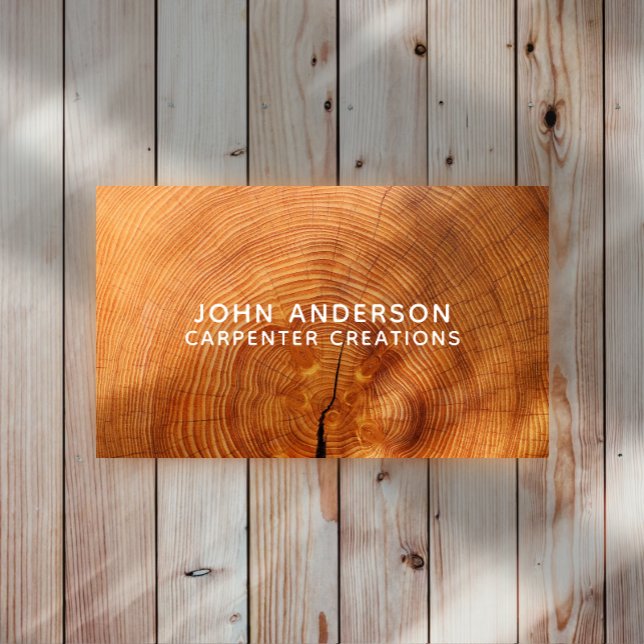 Stylish Modern Wooden Carpentry Business Card (Creator Uploaded)