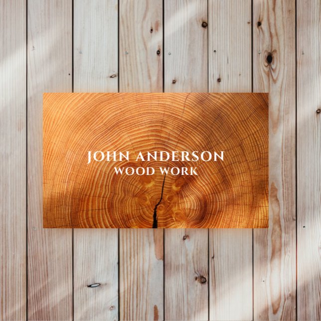 Stylish Modern Wooden Carpentry Business Card (Creator Uploaded)