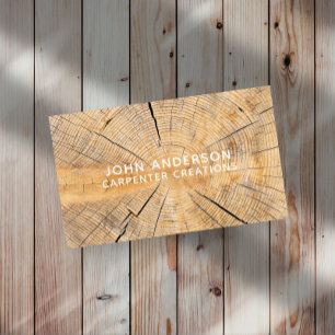Stylish Modern Wooden Carpentry Business Card