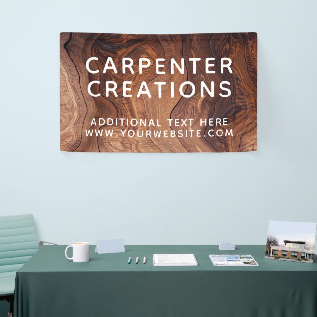 Stylish Modern Wooden Carpentry Construction Banner (Tradeshow)