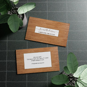 Stylish Modern Wooden Carpentry Construction Busin Business Card