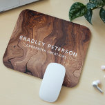 Stylish Modern Wooden Carpentry Construction Mouse Mat<br><div class="desc">Stylish Modern Wooden Carpentry Construction Mouse Pad a simple yet stylish design features a wooden furniture pattern with an overlay of your name and company or designation on the front. Personalise by editing the text in the text box provided.</div>