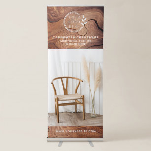 Stylish Modern Wooden Carpentry Construction Retractable Banner