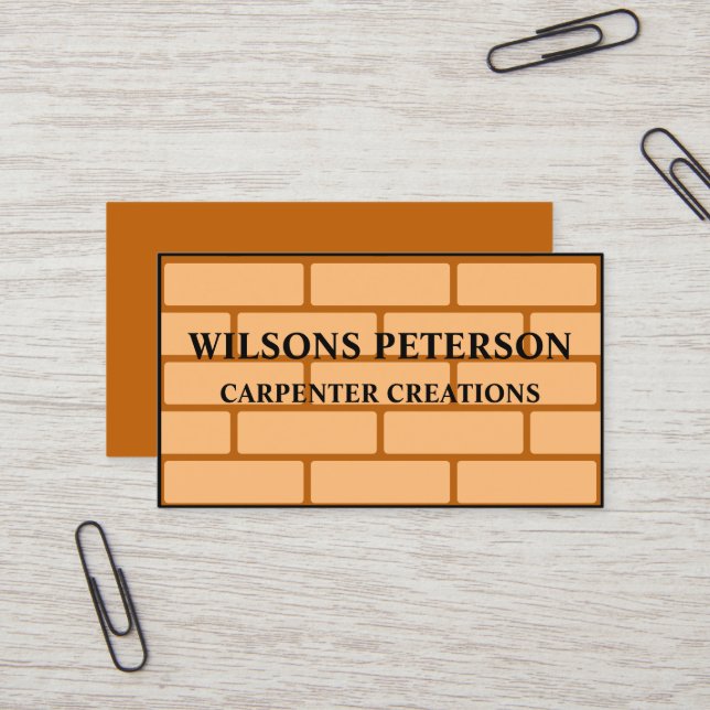Stylish Modern wooden Carpentry Professional  Business Card (Front/Back In Situ)