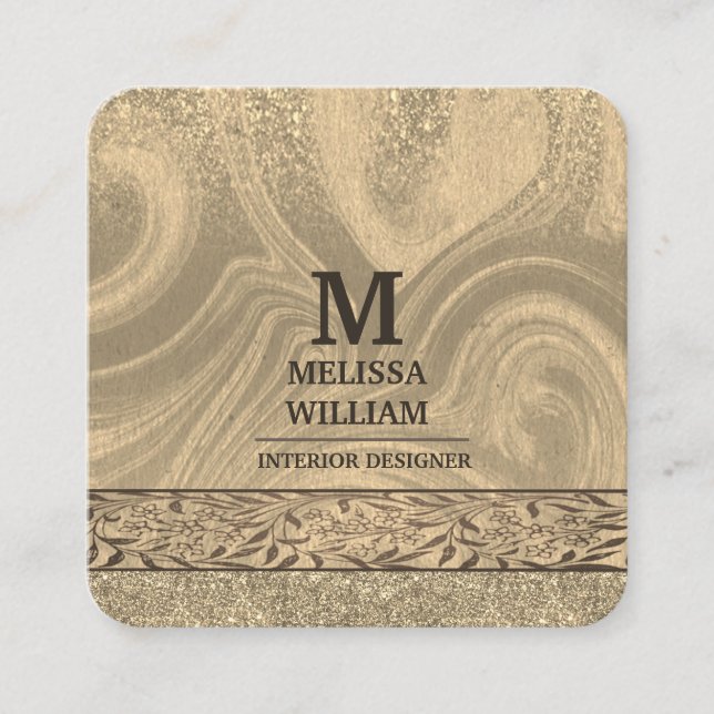 Stylish Modern Wooden Craft Paper Business Card (Front)