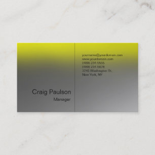 Stylish Modernist Grey Yellow Business Card