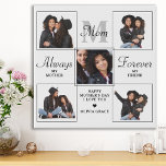 Stylish MOM Personalised Monogram 5 Photo Collage Faux Canvas Print<br><div class="desc">Surprise mum this mothers day with a personalised 5 photo unique mother poem & monogram room canvas. "Always My Mother, Forever My Friend" Personalise this mum plaque with favourite photos, message and name.. Visit our collection for the best mum mother's day gifts and personalised mum gifts. COPYRIGHT © 2022 Judy...</div>