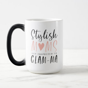 Stylish Moms Get Promoted To Glam-ma Typographic Magic Mug