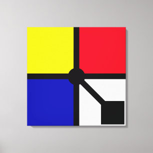 Stylish Mondrian Basic Colours Canva Canvas Print