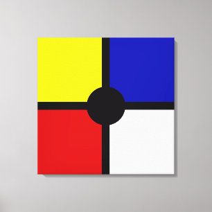 Stylish Mondrian Inspired Art & Basic Colours Canvas Print