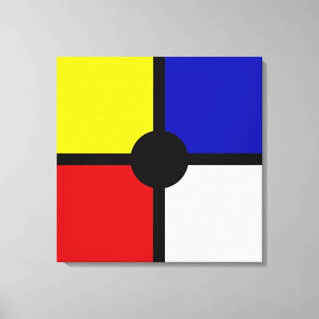 Stylish Mondrian Inspired Art & Basic Colours Canvas Print (Front)