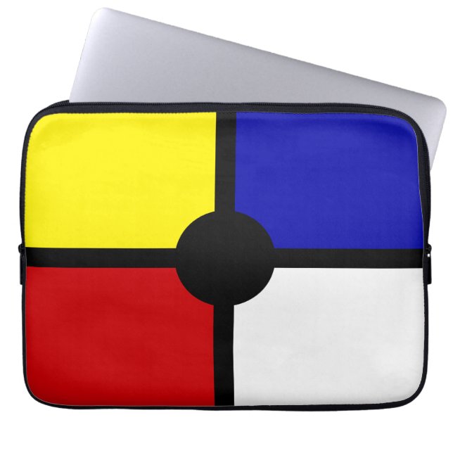 Stylish Mondrian Inspired Art & Basic Colours Laptop Sleeve (Front)