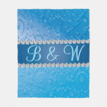 Stylish Monogram Blue Flower Wonderful