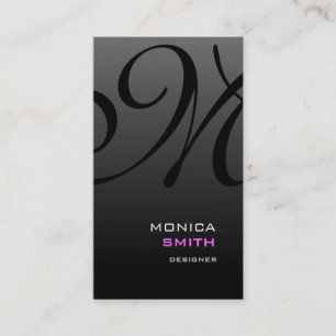 Stylish Monogram Business Card Two Sided