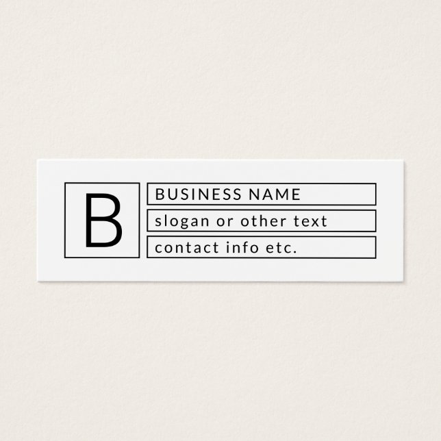 Stylish Monogram & Business Name (or other text) (Front)