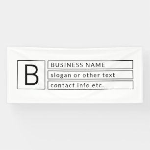 Stylish Monogram & Business Name (or other text) Banner