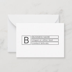 Stylish Monogram & Business Name (or other text) Card