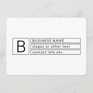 Stylish Monogram & Business Name (or other text) Enclosure Card