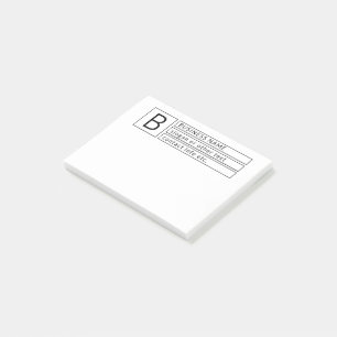Stylish Monogram & Business Name (or other text) Post-it Notes