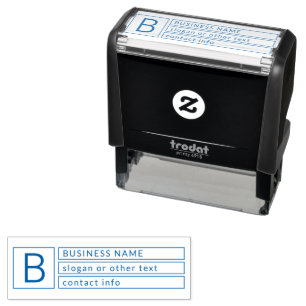 Stylish Monogram & Business Name (or other text) Self-inking Stamp