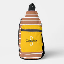 Stylish Monogram Calligraphy Name Yellow Caramel