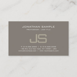 Stylish Monogram Design Modern Professional Plain Business Card