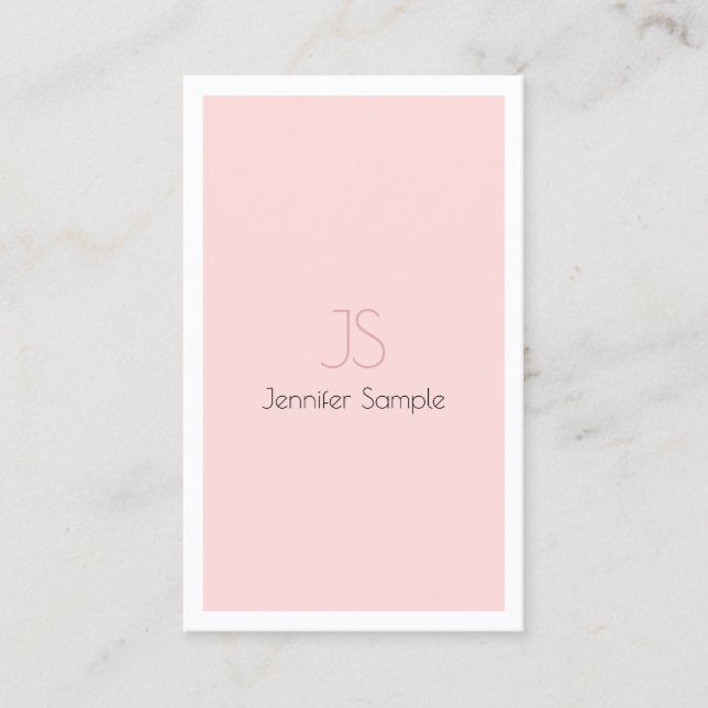 Stylish Monogram Design Sleek Plain Professional Business Card (Front)