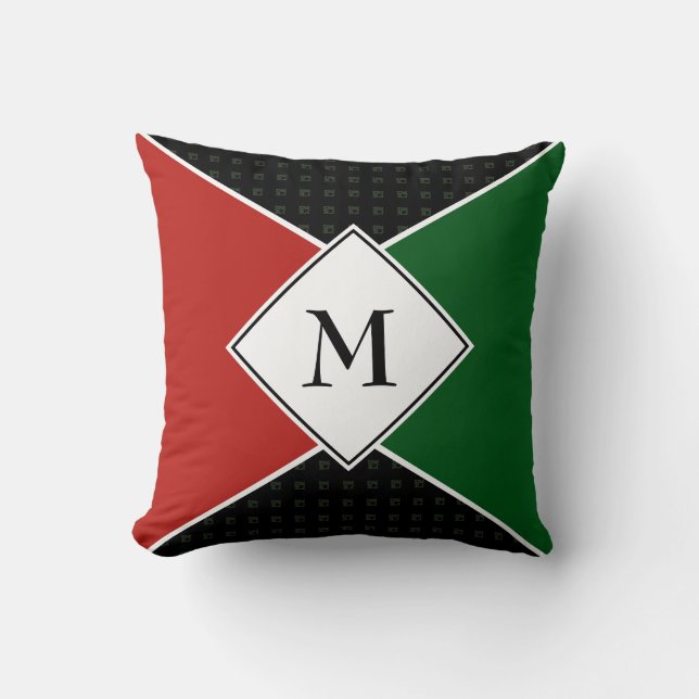 Stylish MONOGRAM Geometric | Pan African Colours Cushion (Front)