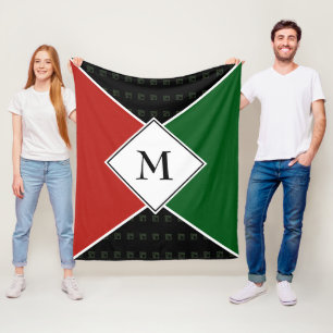 Stylish MONOGRAM Geometric   Pan African Colours Fleece Blanket