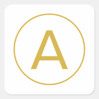 Stylish Monogram Initial Letter Gold Colour White