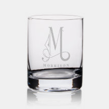 Stylish Monogram Initial M Last Name Editable