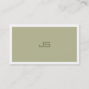 Stylish Monogram Modern Clean Design Trendy Green Business Card