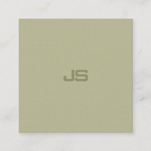 Stylish Monogram Modern Design Trendy Green Luxury Square Business Card