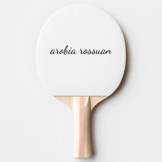 Stylish Monogram Modern Minimal White Script Art Ping Pong Paddle (Front)