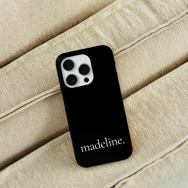 Stylish Monogram Modern Minimalist Black White Case-Mate iPhone Case (Creator Uploaded)