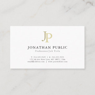 Stylish Monogram Modern Minimalist Chic Plain Business Card
