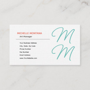 Stylish Monogram Modern Minimalist Plain Business Card