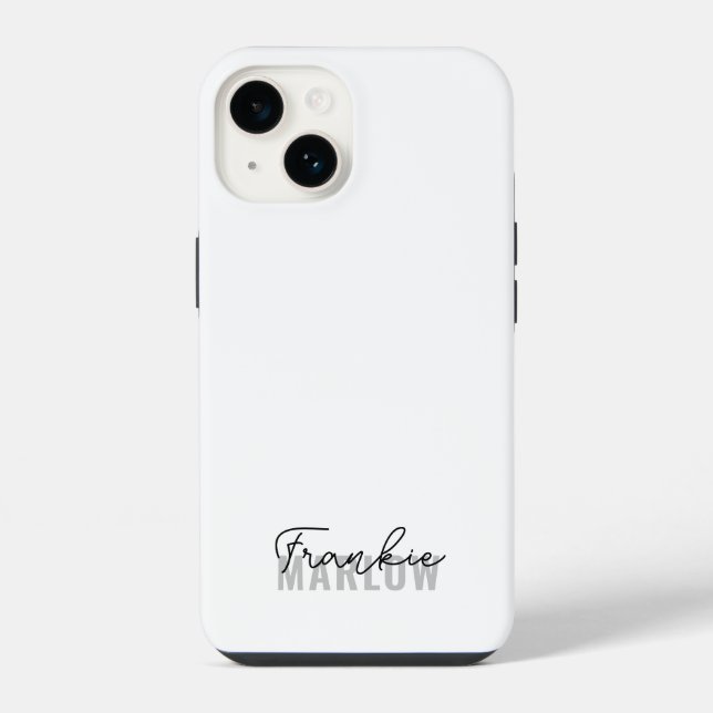 Stylish Monogram Modern Minimalist White Script  C iPhone Case (Back)