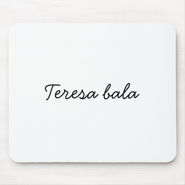 Stylish Monogram Modern Minimalist White Script Mouse Mat (Front)