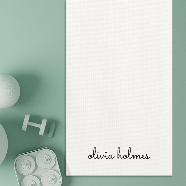 Stylish Monogram | Modern Minimalist White Script Yoga Mat (Creator Uploaded)