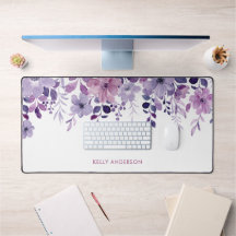 Stylish Monogram Purple Watercolor floral