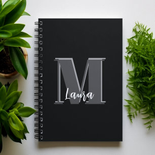 Stylish Monogram Simple Calligraphy Typography Notebook